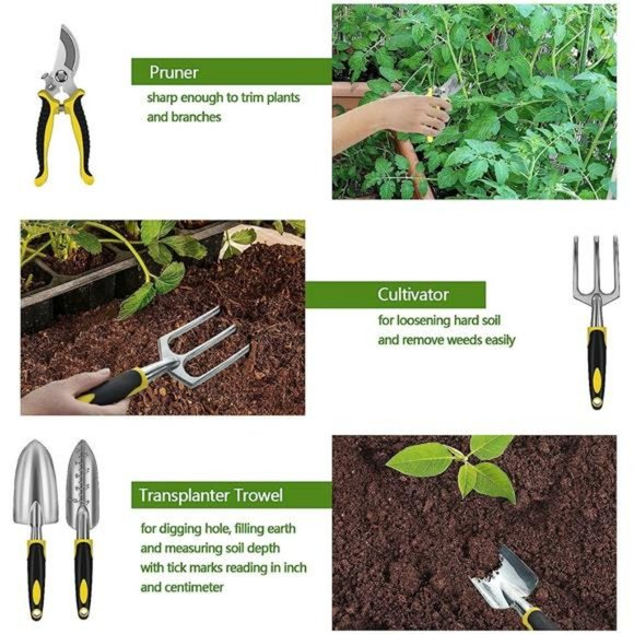 Garden Kneeler and Seat Foldable Garden Bench Stool w/ Soft Kneeling Pad, 6 Tool - Picture 6 of 6